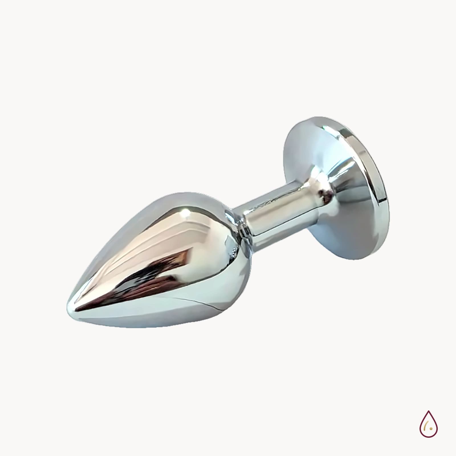 Metalni analni čep s ružičastim kristalom – 6,7 cm × 2,5 cm