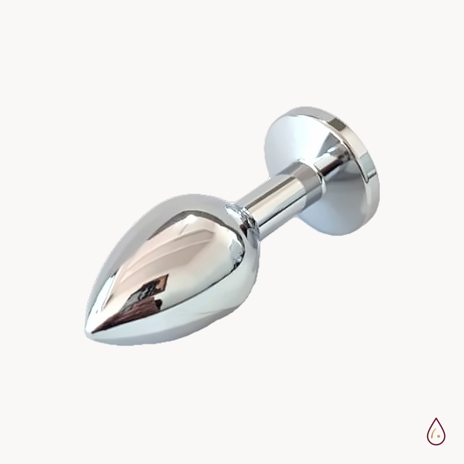 Metalni analni čep s tamnoružičastim kristalom – 7,2 cm × 2,67 cm