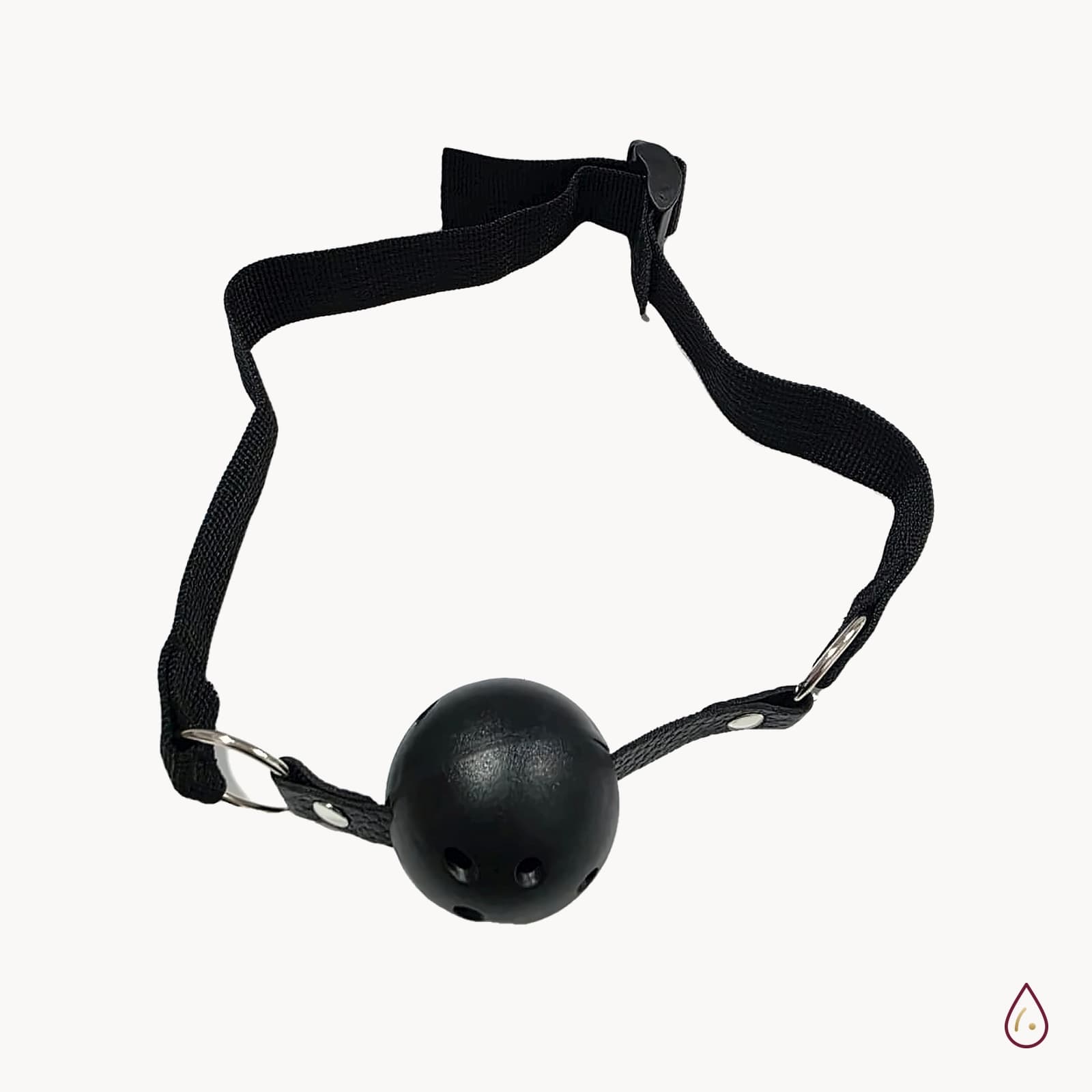Crna kugla za usta s podesivom trakom (ball gag)